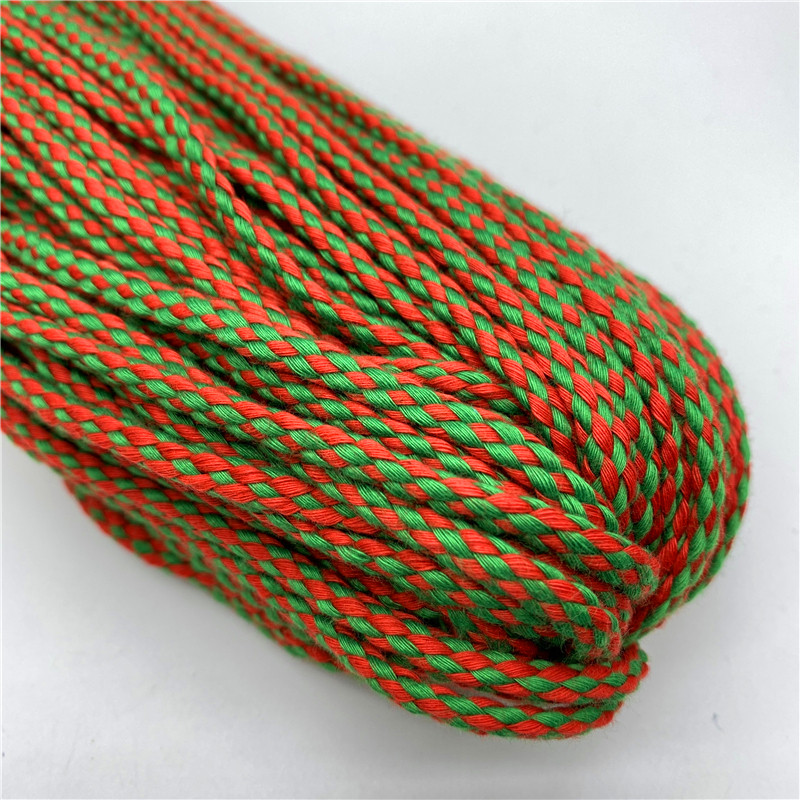 5 jardi/partija 5 mm kokvilnas virve, pīta, savīta auklas virve rokām darinātai dekorēšanai.