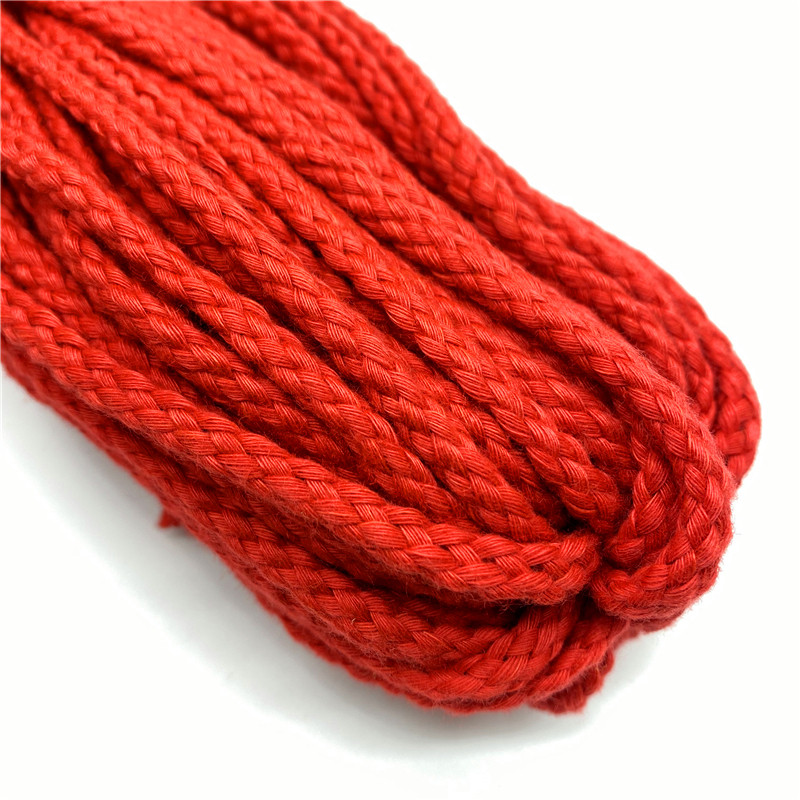 5 jardi/partija 5 mm kokvilnas virve, pīta, savīta auklas virve rokām darinātai dekorēšanai.