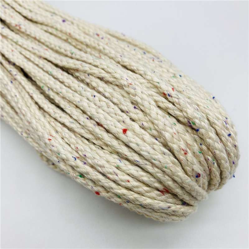 5 jardi/partija 5 mm kokvilnas virve, pīta, savīta auklas virve rokām darinātai dekorēšanai.