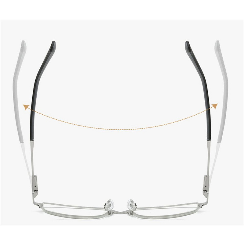 Fém félkeretes olvasószemüvegek férfi antikék fény négyzet üzleti presbyopia optikai szemüvegek ultrakönnyű olvasószemüvegek