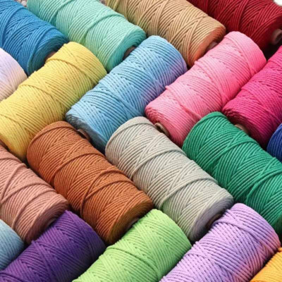 4 мм макраме памучен шнур Macaroon въже цветни конци плетени занаяти ръчна работа Направи си сам за декорация на парти в стаята