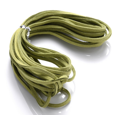 iYOE 5/20 μέτρα 38 Χρώματα 2,5 χιλιοστών Επίπεδη κορεάτικη βελούδινη κλωστή ψεύτικο δέρμα σουέτ Κορδόνι με κορδόνι για κατασκευή κολιέ βραχιόλι με πλεκτό