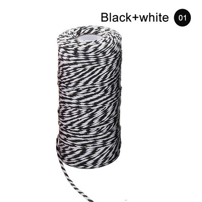 100M/tekercsezett pamutzsinór sütőzsinór színes pamut kézműves zsineg Makramé zsinór lakberendezéshez Kézzel készített karácsonyi barkácsolás ajándékcsomagolás