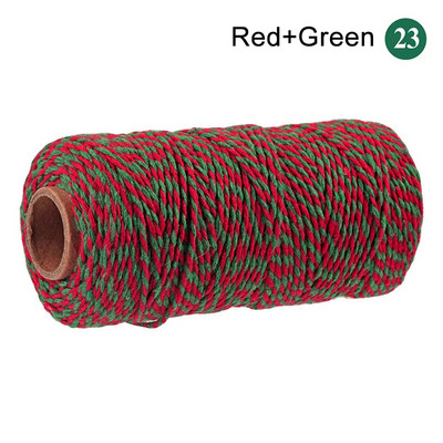 100M/tekercsezett pamutzsinór sütőzsinór színes pamut kézműves zsineg Makramé zsinór lakberendezéshez Kézzel készített karácsonyi barkácsolás ajándékcsomagolás