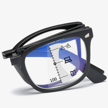 Прогресивни мултифокални сгъваеми очила за четене Мъже Жени Преносими очила за пресбиопия, блокиращи синя светлина Сгъваеми очила