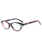 Moodsad kotiga kassisilmade lugemisprillid, naiste vanaaegsed kristallprillid, raam, daam Presbüoopiline hüperoopia diopter +1,0 ~ +4,0