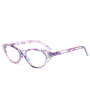 Модни очила за четене с котешко око с торбичка Дамски винтидж кристални очила с рамка Дамска пресбиопия, далекогледство, диоптър +1,0 ~ +4,0