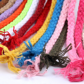 5 ярда памучно тъкано въже 5 мм плетено въже Цветен усукан шнур Направи си сам ръчно изработени занаятчийски декорации Чанта с шнур Аксесоари за колан