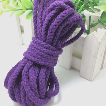 5 ярда памучно тъкано въже 5 мм плетено въже Цветен усукан шнур Направи си сам ръчно изработени занаятчийски декорации Чанта с шнур Аксесоари за колан