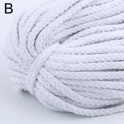 5 jardu kokvilnas austa virve, 5 mm pīta virve, krāsaina, savīta aukla DIY, roku darbs, amatniecības rotājumi, soma, auklas jostas piederumi