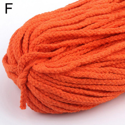 5 jardu kokvilnas austa virve, 5 mm pīta virve, krāsaina, savīta aukla DIY, roku darbs, amatniecības rotājumi, soma, auklas jostas piederumi