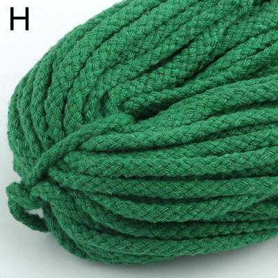 5 jardu kokvilnas austa virve, 5 mm pīta virve, krāsaina, savīta aukla DIY, roku darbs, amatniecības rotājumi, soma, auklas jostas piederumi