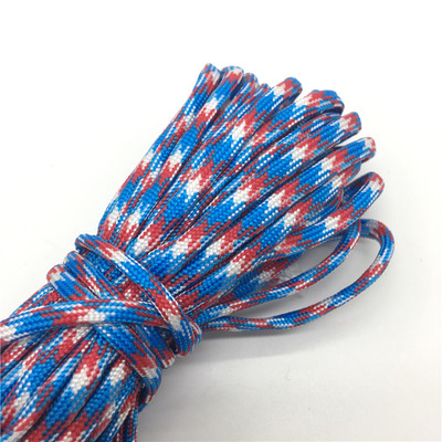 10 yds Paracord 550 Parachute Cord Uzica Mil Spec Type III 7 Strand Oprema za preživljavanje u kampiranju za penjanje #Plava+Bijela+Crvena