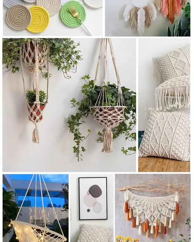 2mm 100M Makrame kabel Uže Pamučna uzica Konac Žica Rukotvorine DIY Šivanje Ručno izrađene zidne zavjese Bohemija Uređenje doma za vjenčanja