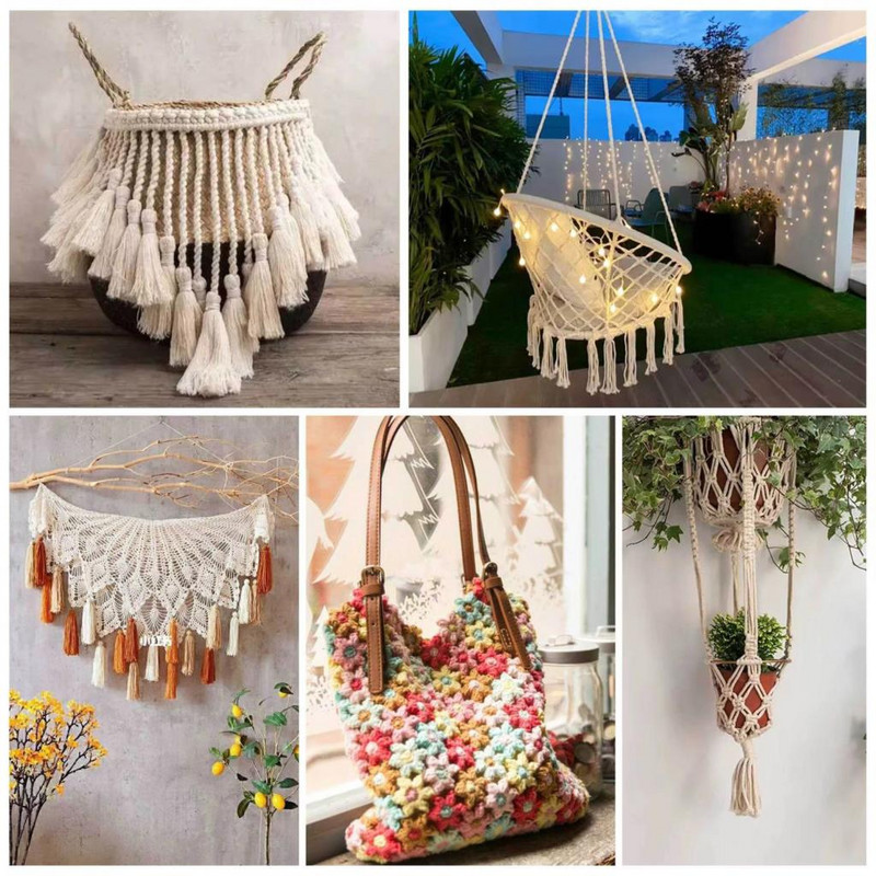 2mm 100M Makrame kabel Uže Pamučna uzica Konac Žica Rukotvorine DIY Šivanje Ručno izrađene zidne zavjese Bohemija Uređenje doma za vjenčanja