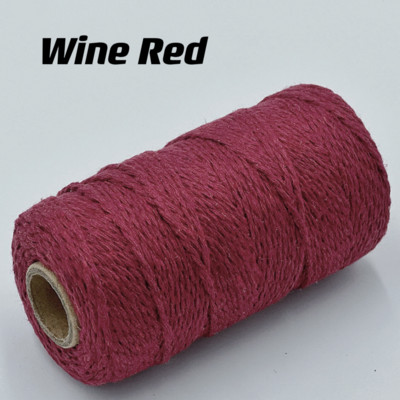 2MM 100M makrame puuvillane niit, keerutatud käsitöö, pehme džuudist köis sõlme jaoks seinakinnitusseadme jaoks Boho dekoratiivne köis kingitus Weddi