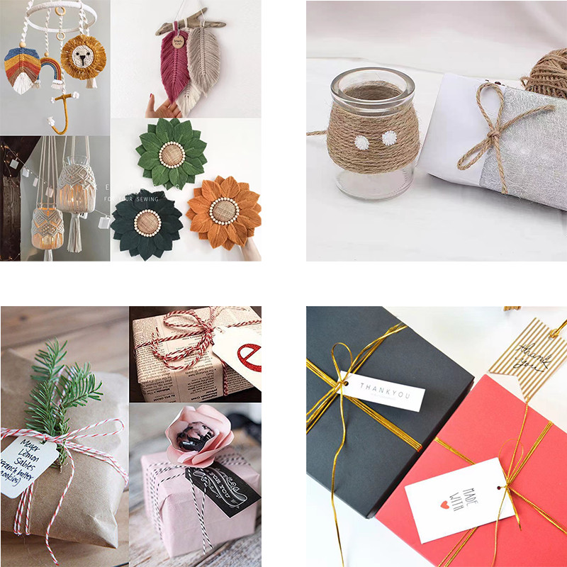 2MM 100M makrame puuvillane niit, keerutatud käsitöö, pehme džuudist köis sõlme jaoks seinakinnitusseadme jaoks Boho dekoratiivne köis kingitus Weddi