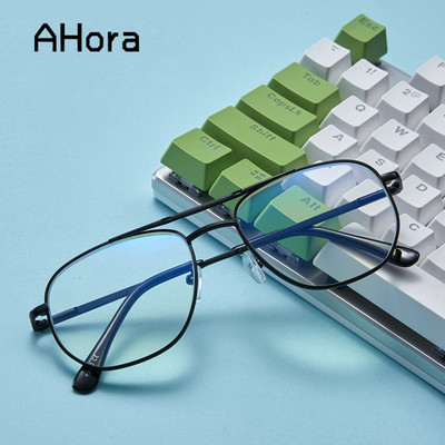 Очила за четене Ahora Pilot Blocking Blue Light Reading Glasses Alloy Double Beam Computer Presbyopic Eyeglasses +1.0+1.5+2.0+2.5+3.0+3.5+4.0