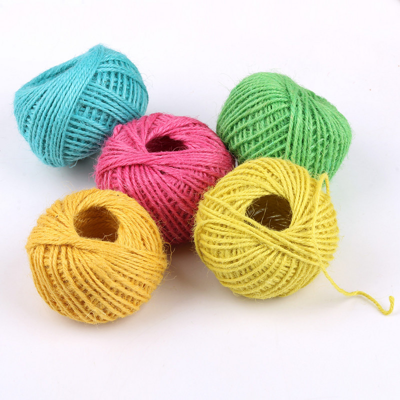 50 m-es zsákvászon Hessian juta zsinór kender kötél zsinór ajándékcsomagolás esküvői buli karácsonyi esemény fesztivál dekoráció barkács kellékek