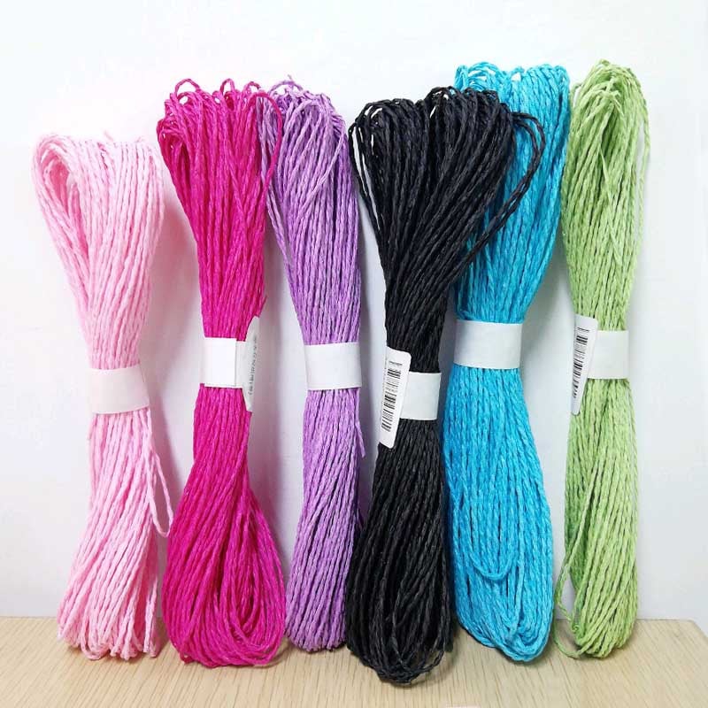DIY Χειροποίητο πλέξιμο 2mm Dia Πολύχρωμο Χάρτινο Σχοινί Πακέτο Γενεθλίων Χειροποίητες χειροτεχνίες Οικολογικό υλικό τέχνης νηπιαγωγείου 30M