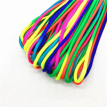 Rainbow Nylon Cord 4mm Lanyard Rope 7 Strand Camping Wrap Cord Rope for Outdoor Camping Tent Climbing Bracelet Ropes Survival