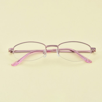 Дамски розови полурамки, елегантни очила за четене, метални майчински модни очила за четене, смола, ултра леки очила за четене, четене