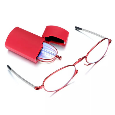 Πτυσσόμενα Γυαλιά Πρεσβυωπίας Ανδρικά Αντι Μπλε Φωτεινά Πτυσσόμενα Γυαλιά Ανάγνωσης Γυναικεία Υπερελαφριά Γυαλιά με Θήκη +1,0 έως +4,0