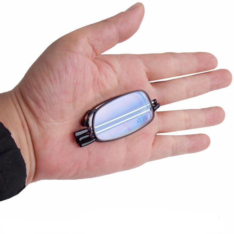 Összehajtható kiskorú szemüvegek férfi antikék fényű összecsukható olvasószemüvegek női ultrakönnyű szemüveg tokkal +1,0 - +4,0