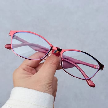 2021 Винтидж очила за късогледство Метална квадратна рамка Дамски елегантни Винтидж очила за близко виждане против синя светлина Мъжки очила за четене