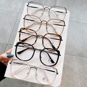 Ρετρό τετράγωνα γυαλιά Γυναικεία επώνυμα vintage γυαλιά γυαλιά Γυναικεία καθαρός φακός Διαφανής μεγάλος σκελετός Αντι-μπλε φως Spectacle