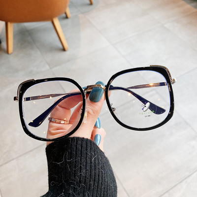 Ochelari pătrați retro Ochelari de ochi vintage de designer de marcă pentru femei cu lentile transparente, cadru mare, anti-albastru, ochelari de vedere