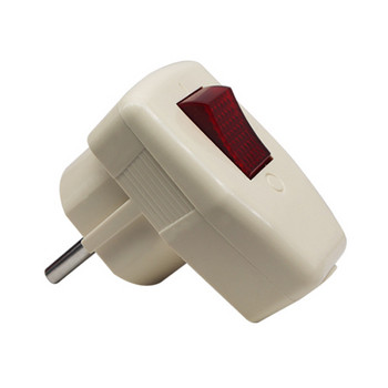 European Germany Schuko Rewireable Power Plug with Red ON OFF Switch 16A EU Power Cord Retacle Connector 250V Type E