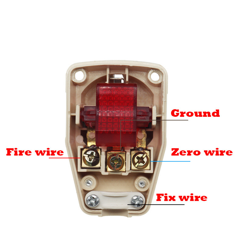 Euroopa Saksamaa Schuko korduvjuhtmetav toitepistik punase SISSE VÄLJAS lülitiga 16A EU toitejuhe pistikupesa juhtmestiku pistik 250 V tüüp E