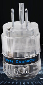 Ένα σετ Χάλκινο με ρόδιο διαφανές κέλυφος DIY Βύσμα καλωδίου τροφοδοσίας Hifi Σύρμα ήχου US EU Schuko