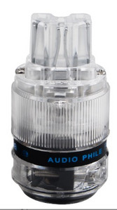 Ένα σετ Χάλκινο με ρόδιο διαφανές κέλυφος DIY Βύσμα καλωδίου τροφοδοσίας Hifi Σύρμα ήχου US EU Schuko