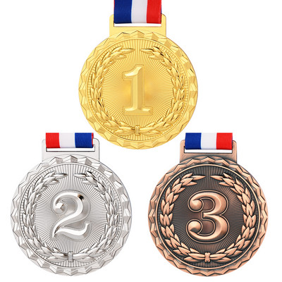 65 mm tukšas medaļas jebkuram konkursam Zelta sudraba godalgas medaļa ar labu lenti Bērnu medaļas Uzvarētāja balvas iedrošinājuma zīme