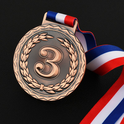 65 mm tukšas medaļas jebkuram konkursam Zelta sudraba godalgas medaļa ar labu lenti Bērnu medaļas Uzvarētāja balvas iedrošinājuma zīme