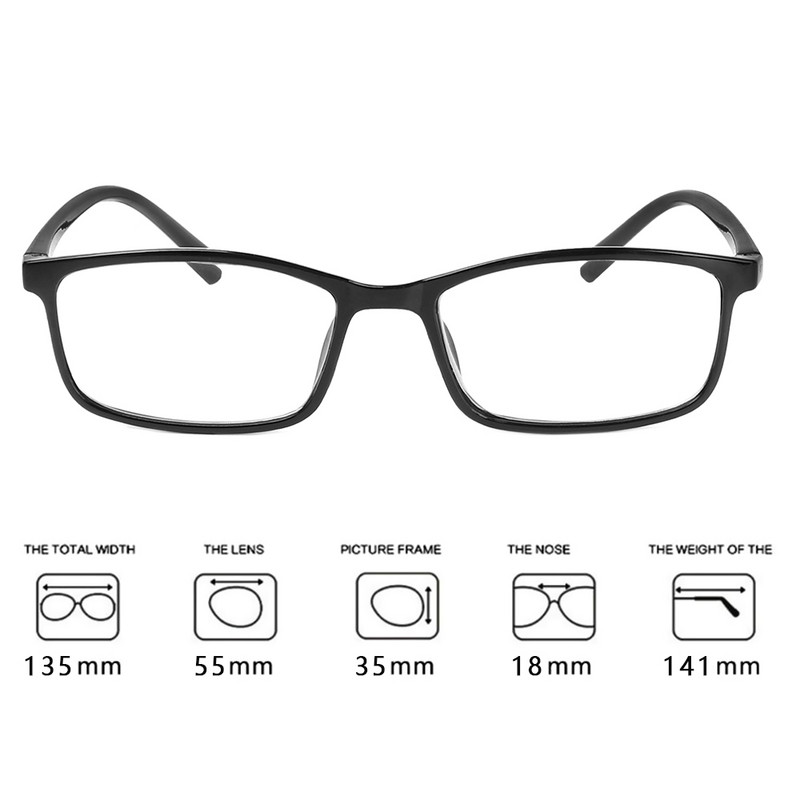 1 tk Klassikaline sinine kile äri lühinägelikkus prillid naistele meestele ülikerged vaigust lühinägelikud prillid nägemise hooldus -1,00–4,0 dioptrit