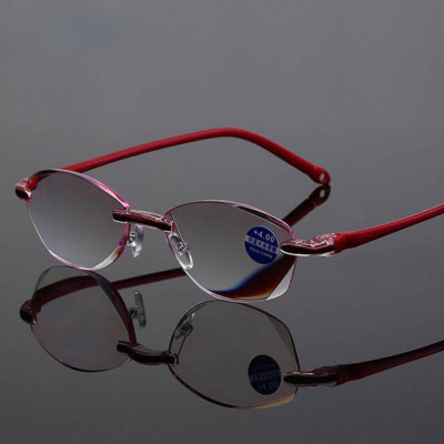 Очила за четене против синя светлина за жени без рамки за пресбиопия +1,0 до +4,0
