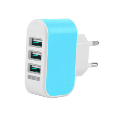 3 θύρες USB Wall Home Travel Μετασχηματιστής AC Power Charger 3.1A EU Plug Χονδρικό νέο