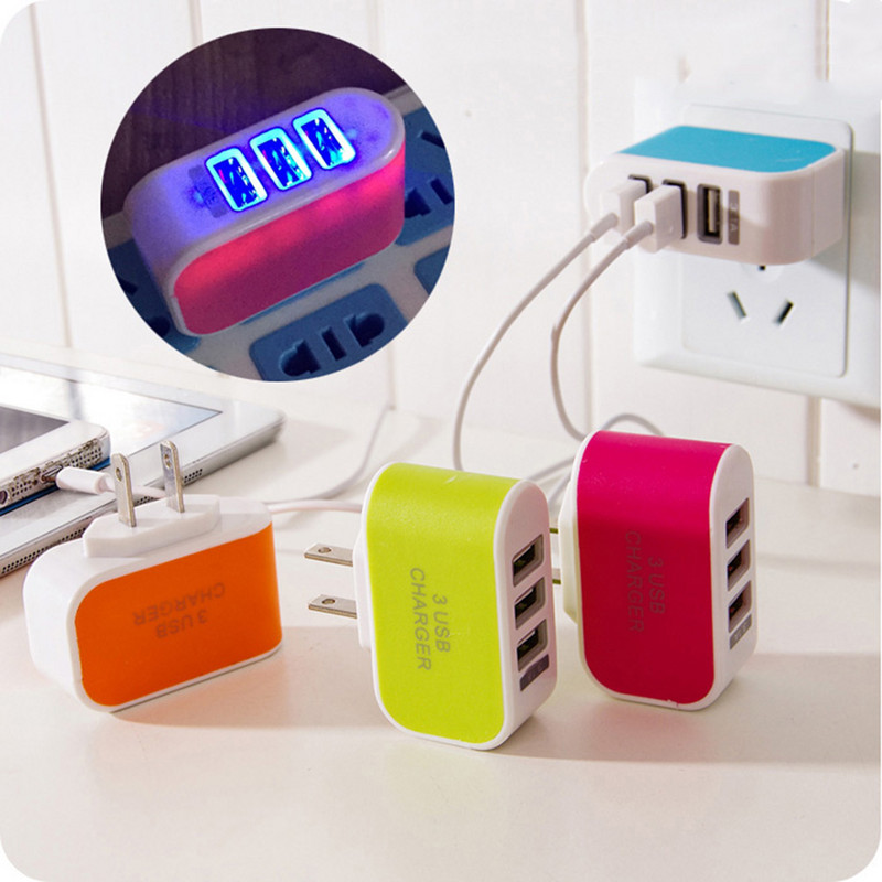 3 θύρες USB Wall Home Travel Μετασχηματιστής AC Power Charger 3.1A EU Plug Χονδρικό νέο