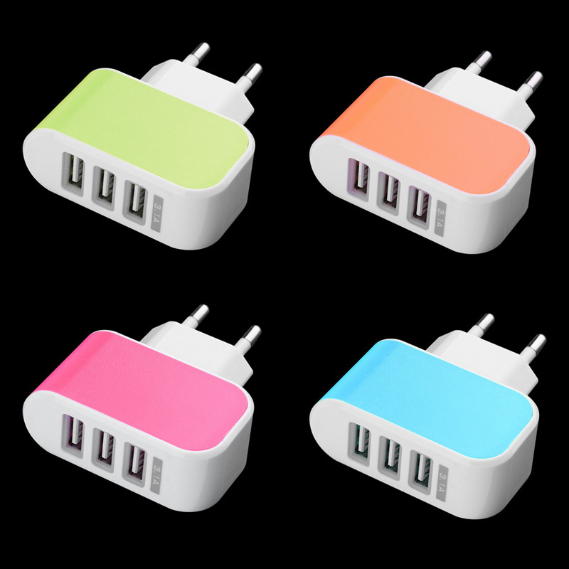 3 θύρες USB Wall Home Travel Μετασχηματιστής AC Power Charger 3.1A EU Plug Χονδρικό νέο
