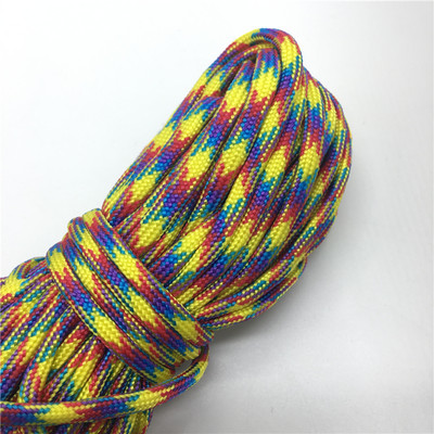 10yds Paracord 550 Parachute Cord Lanyard Rope Mil Spec Type III 7 Strand Climbing Camping Survival Equipment #Yellow+blue+red