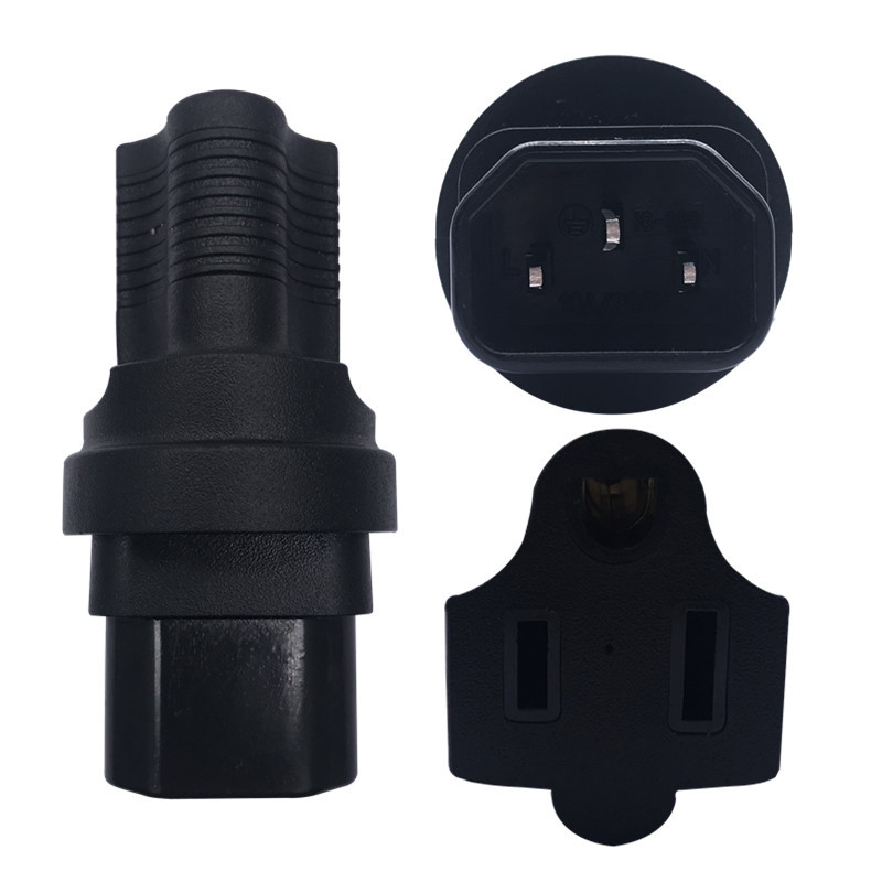 USA NEMA 5-15R към IEC 60320-C14 Захранващ адаптер за пътуване Американски 3-зъбен гнездо към C14 Power Converter Конектор Индустриален Gra