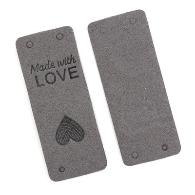 20 vnt. Rankų darbo etiketės drabužiams, pagamintam iš meilės Odinės etiketės Rankų darbo etiketės skrybėlėms Širdelės mezgimo etiketės Siuvimo priedai