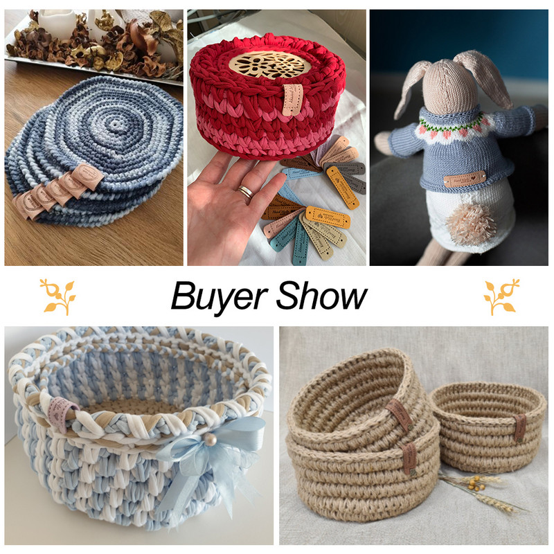 20 vnt. Rankų darbo etiketės drabužiams, pagamintam iš meilės Odinės etiketės Rankų darbo etiketės skrybėlėms Širdelės mezgimo etiketės Siuvimo priedai