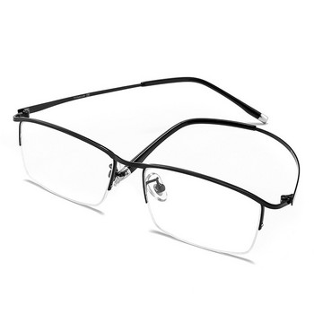 Унисекс бизнес мъжки дамски очила за близко зрение нова половин метална рамка студентски очила за късогледство завършени оптични очила с диоптър