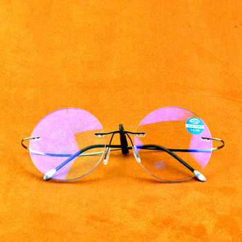 Ултра леки кръгли прогресивни мултифокални очила за четене без рамки MEN TITANIUM ALLOY See Near And Far ADD +1 To +4