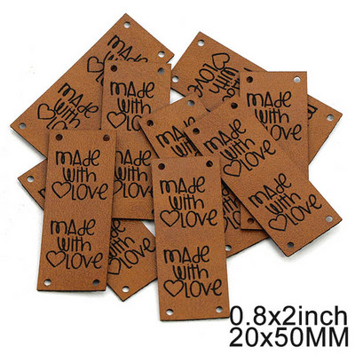 20 τμχ Χειροποίητη ετικέτα Μπάλα από νήμα Δερμάτινες ετικέτες για ρούχα Χειροποίητες ετικέτες για καπέλα Πλεκτά αξεσουάρ ραπτικής DIY Δώρο Χειροτεχνίας