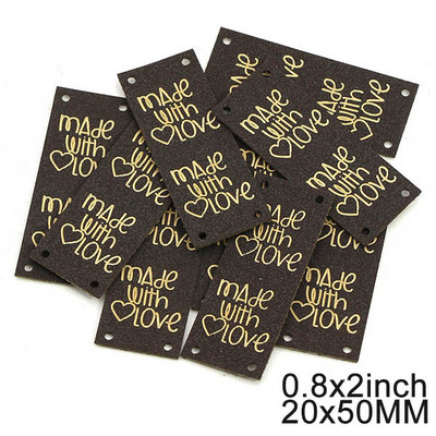 20 τμχ Χειροποίητη ετικέτα Μπάλα από νήμα Δερμάτινες ετικέτες για ρούχα Χειροποίητες ετικέτες για καπέλα Πλεκτά αξεσουάρ ραπτικής DIY Δώρο Χειροτεχνίας